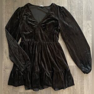 Black Velvet Mini Dress